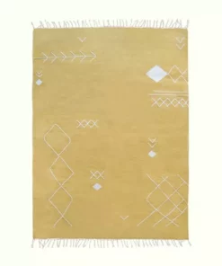 Kiliim Home Goods Yellow Scattered Stitch Wool Rug