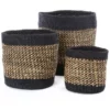 Swahili African Modern Home Goods Kitonga Sisal And Banana Fiber Storage Basket Set