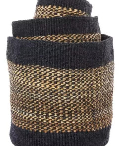 Swahili African Modern Home Goods Kitonga Sisal And Banana Fiber Storage Basket Set