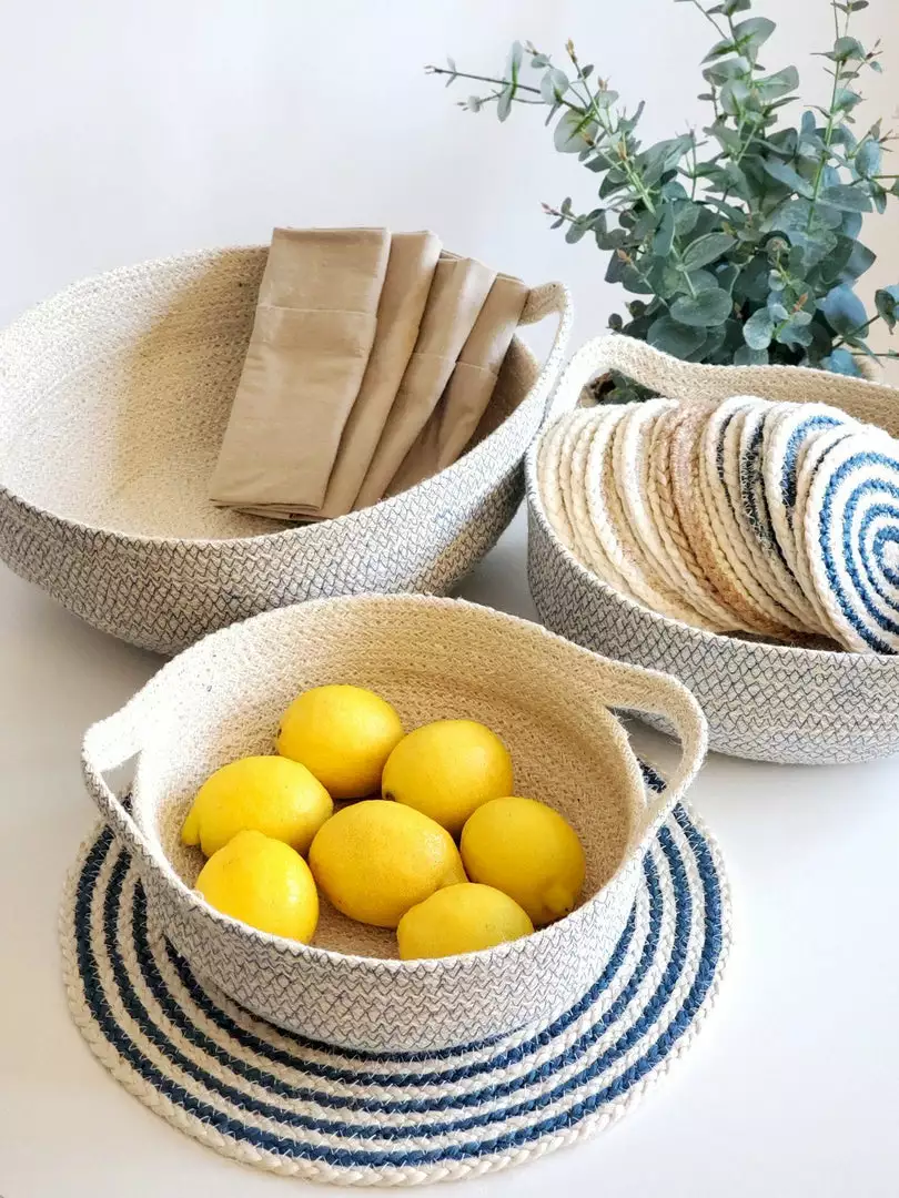Korissa Amari Fruit Bowl Set - Blue Home Goods 2 Korissa Amari Fruit Bowl Set - Blue Home Goods