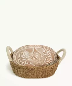 Korissa Best Sellers Bread Warmer + Basket - Bird Oval