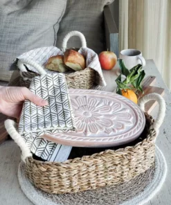 Korissa Bread Warmer + Basket - Flower
