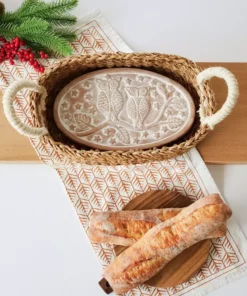 Korissa Bread Warmer + Basket - Owl Oval