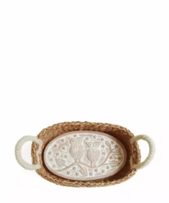 Korissa Bread Warmer + Basket - Owl Oval