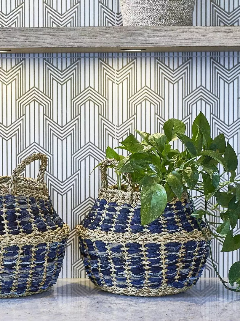 Korissa Daya Upcycled Denim Foldable Basket Set Home Goods 3 Korissa Daya Upcycled Denim Foldable Basket Set Home Goods