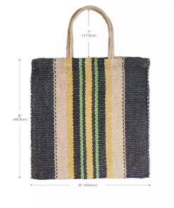 Korissa Dora Jute Tote Bag - Multi Navy Accessories