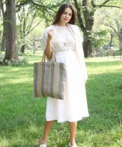 Korissa Dora Jute Tote Bag - Pale Gray 6 Korissa Dora Jute Tote Bag - Pale Gray