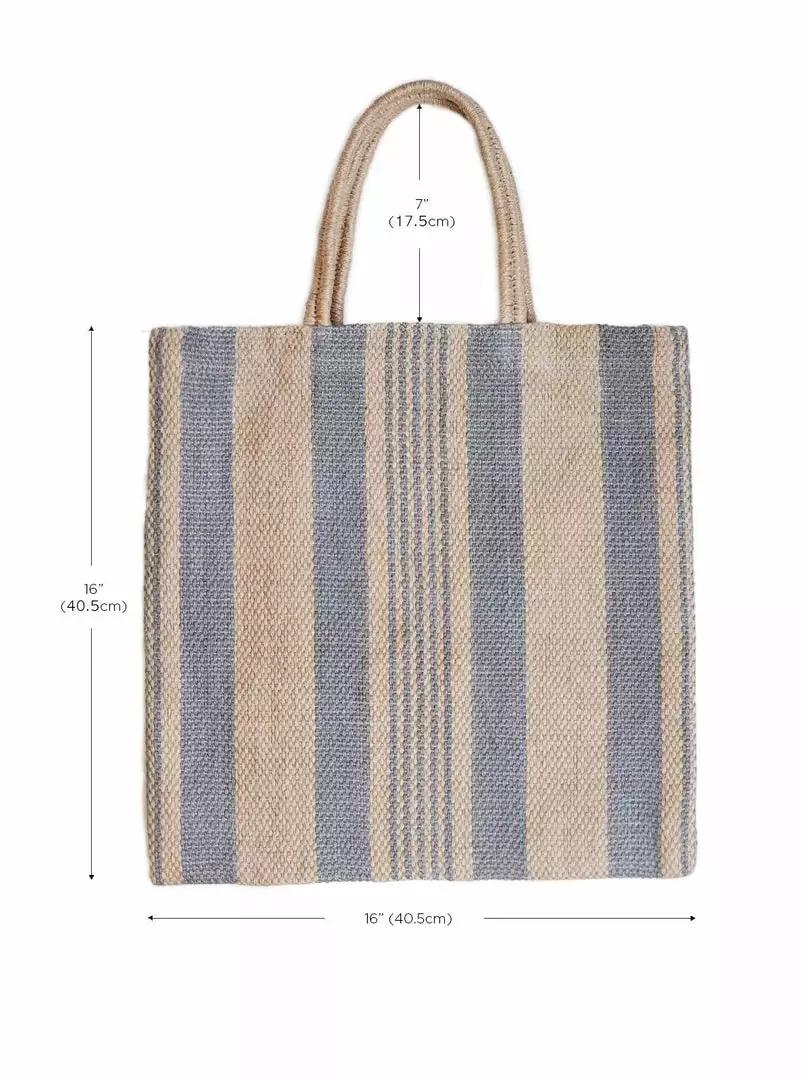 Korissa Dora Jute Tote Bag - Pale Gray 4 Korissa Dora Jute Tote Bag - Pale Gray