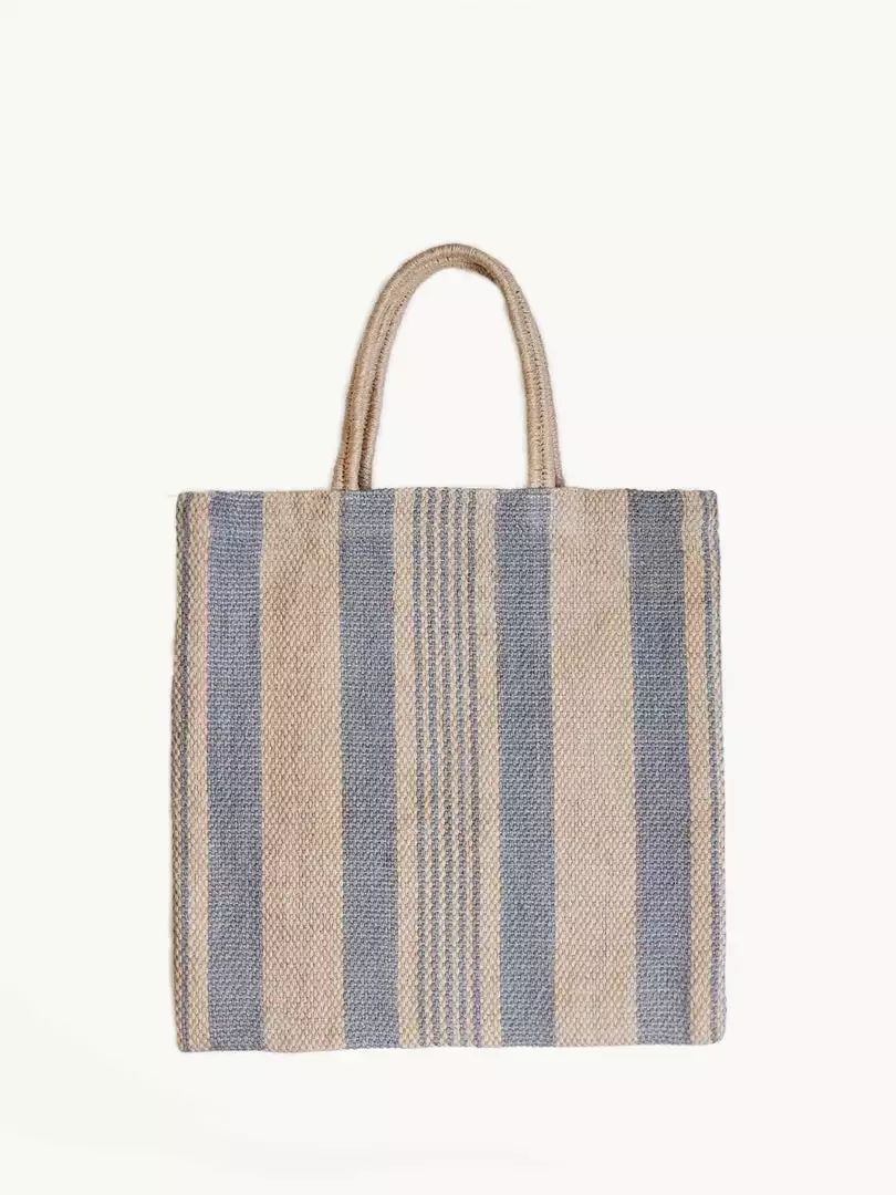 Korissa Dora Jute Tote Bag - Pale Gray 1 Korissa Dora Jute Tote Bag - Pale Gray