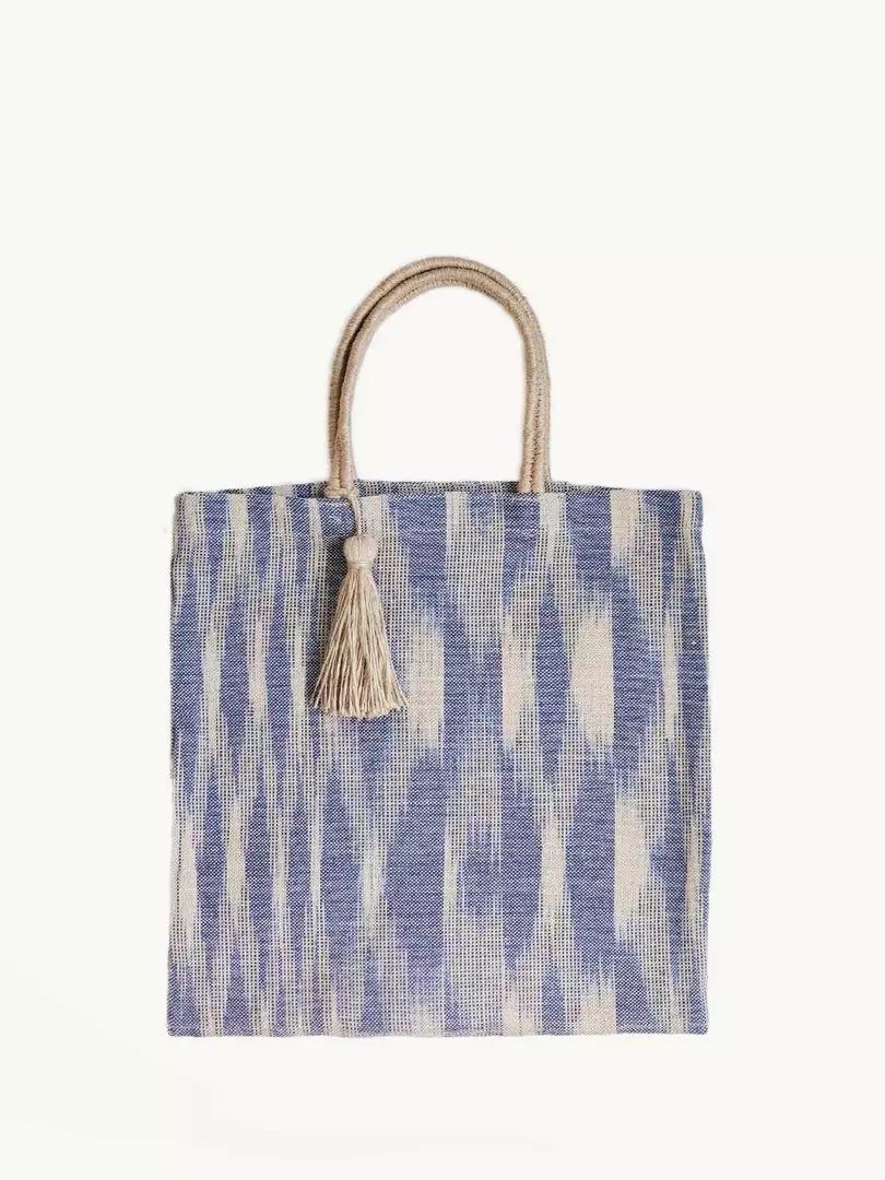 Korissa Accessories Nadi Jute Tote Bag - Blue 1 Korissa Accessories Nadi Jute Tote Bag - Blue