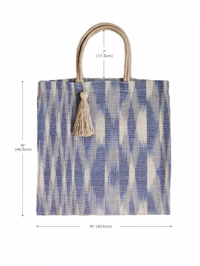 Korissa Accessories Nadi Jute Tote Bag - Blue 4 Korissa Accessories Nadi Jute Tote Bag - Blue