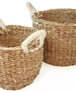 Korissa Savar Basket With White Handles Set 12 Korissa Savar Basket With White Handles Set