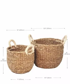Korissa Savar Basket With White Handles Set 13 Korissa Savar Basket With White Handles Set
