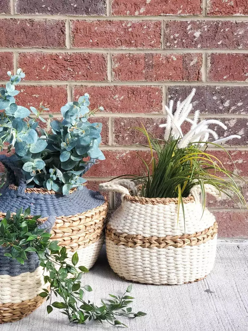 Korissa Home Goods Ula Blanco Basket 2 Korissa Home Goods Ula Blanco Basket