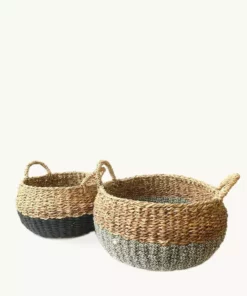 Korissa Home Goods Ula Floor Basket Set - Black