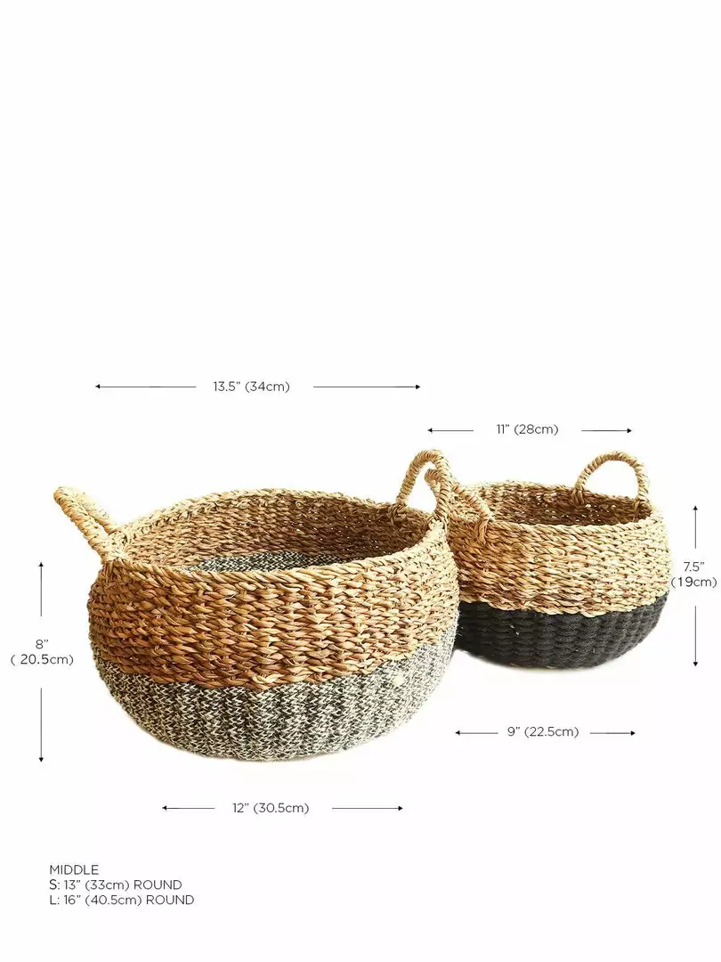 Korissa Home Goods Ula Floor Basket Set - Black 6 Korissa Home Goods Ula Floor Basket Set - Black