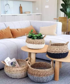 Korissa Ula Floor Basket Set - Natural