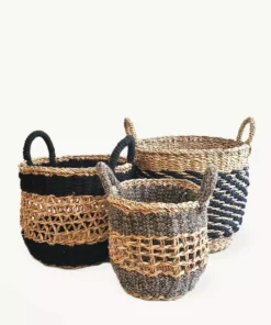 Korissa Ula Mesh Basket Set - Black Home Goods