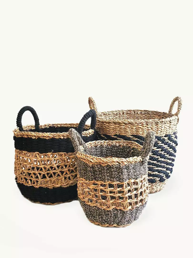 Korissa Ula Mesh Basket Set - Black Home Goods 1 Korissa Ula Mesh Basket Set - Black Home Goods