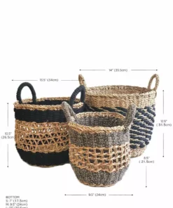 Korissa Ula Mesh Basket Set - Black Home Goods 15 Korissa Ula Mesh Basket Set - Black Home Goods