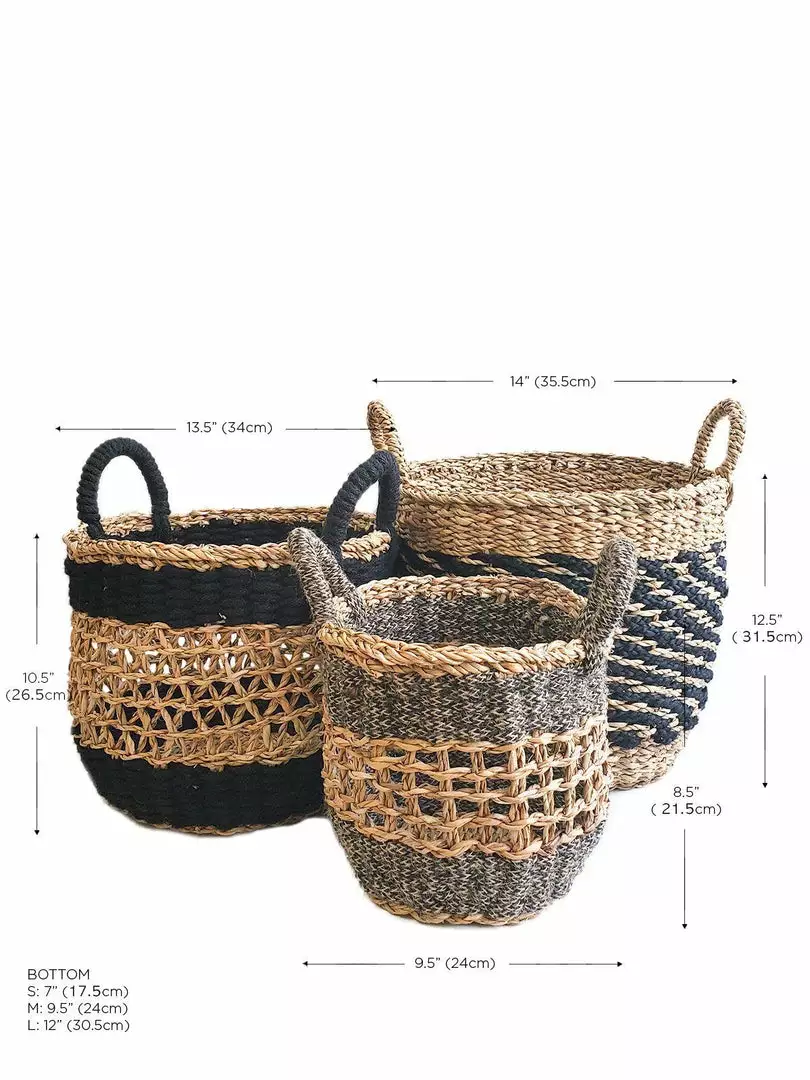 Korissa Ula Mesh Basket Set - Black Home Goods 8 Korissa Ula Mesh Basket Set - Black Home Goods