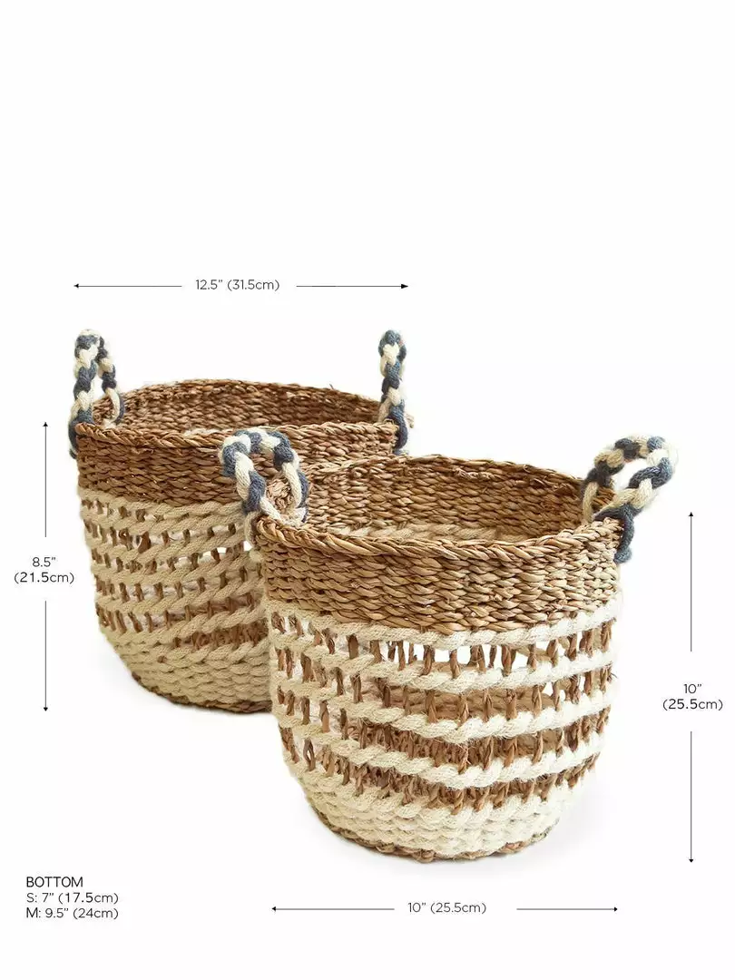 Korissa Ula Mesh Basket Set - White 6 Korissa Ula Mesh Basket Set - White