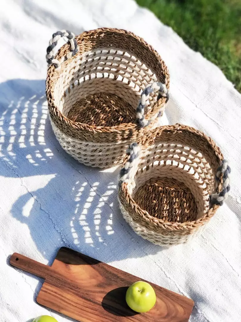 Korissa Ula Mesh Basket Set - White 4 Korissa Ula Mesh Basket Set - White