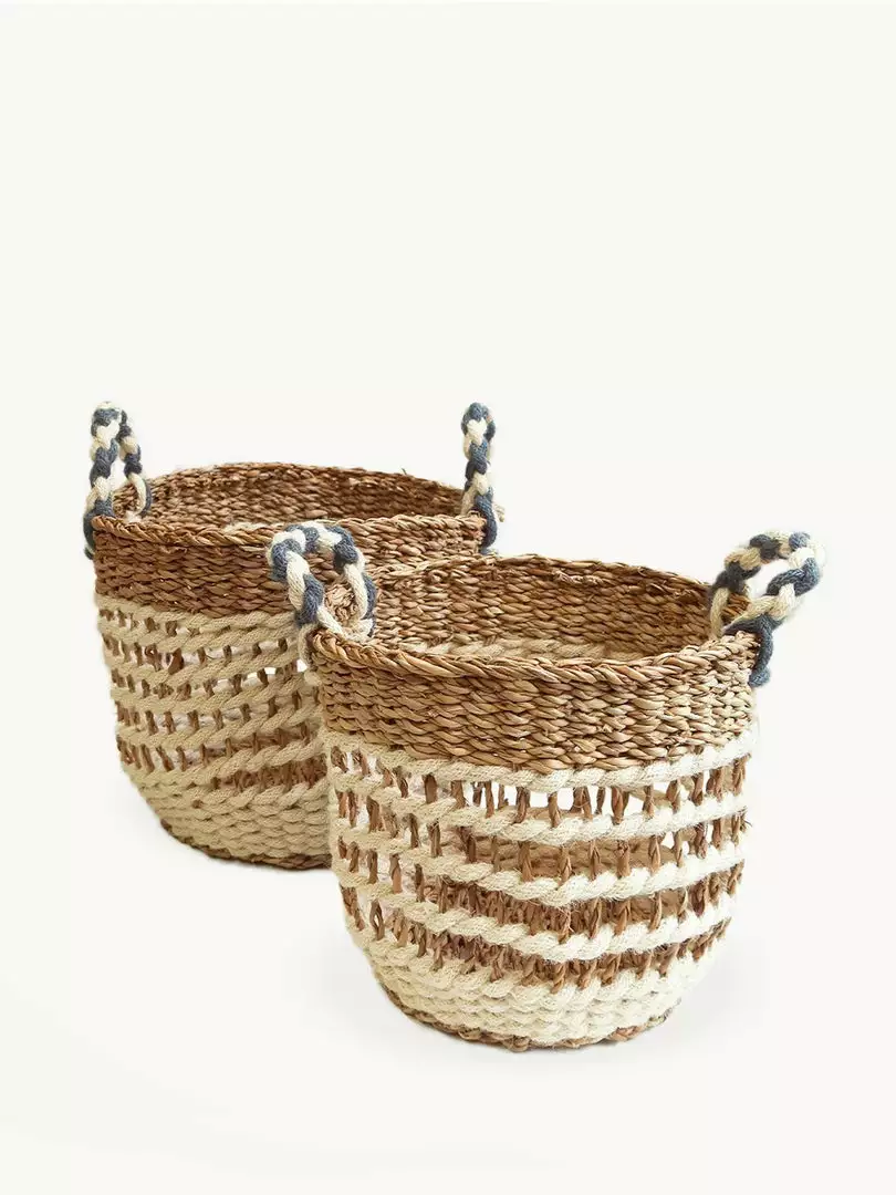 Korissa Ula Mesh Basket Set - White 1 Korissa Ula Mesh Basket Set - White