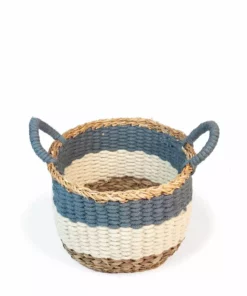Korissa Home Goods Ula Stripe Basket Set - Blue 12 Korissa Home Goods Ula Stripe Basket Set - Blue