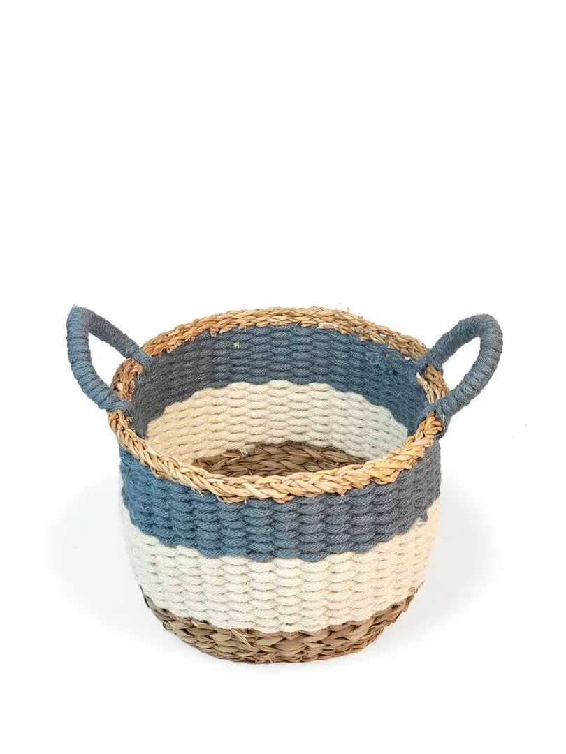 Korissa Home Goods Ula Stripe Basket Set - Blue 5 Korissa Home Goods Ula Stripe Basket Set - Blue