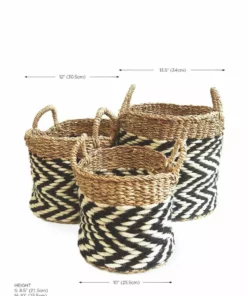 Korissa Home Goods Ula Zigzag Basket Set 15 Korissa Home Goods Ula Zigzag Basket Set