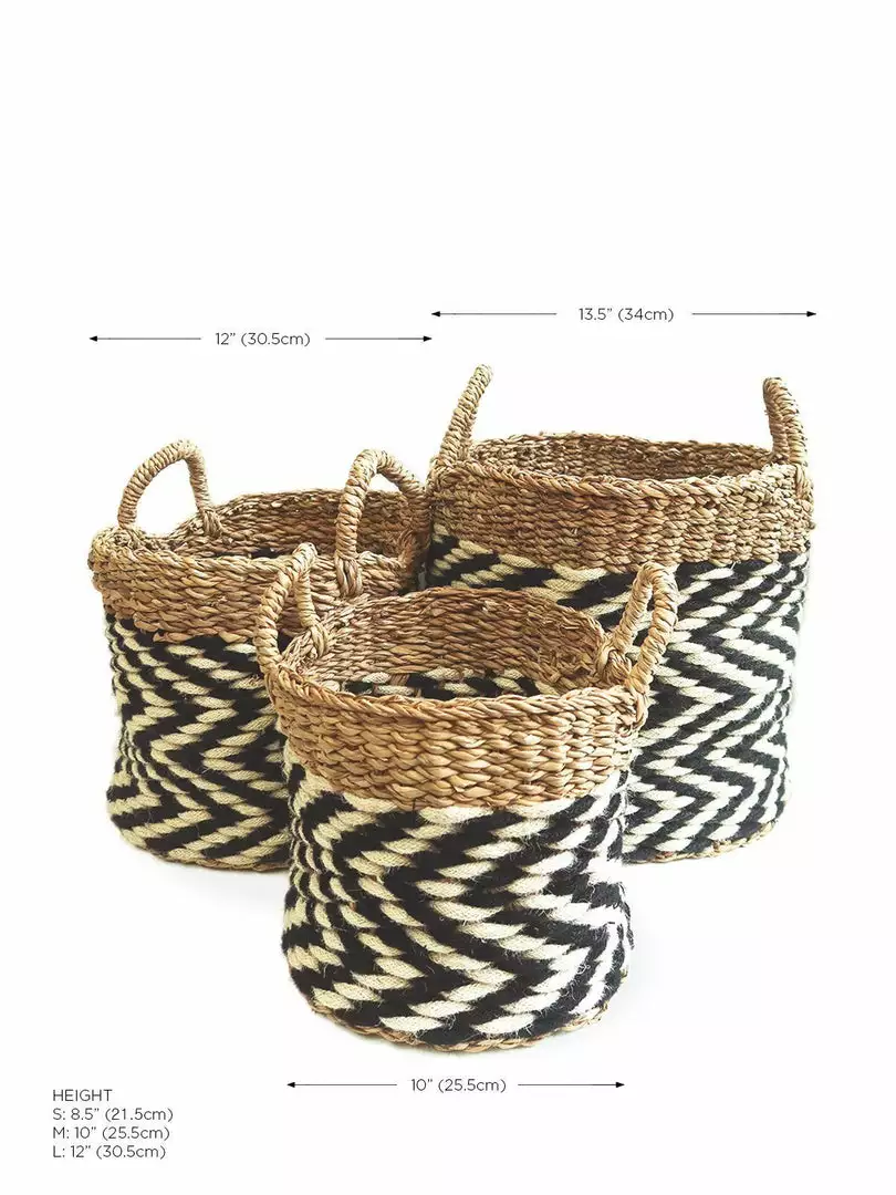 Korissa Home Goods Ula Zigzag Basket Set 8 Korissa Home Goods Ula Zigzag Basket Set