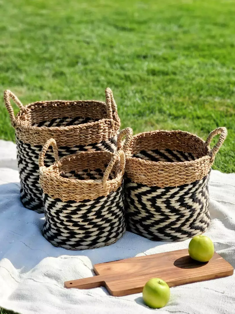 Korissa Home Goods Ula Zigzag Basket Set 2 Korissa Home Goods Ula Zigzag Basket Set
