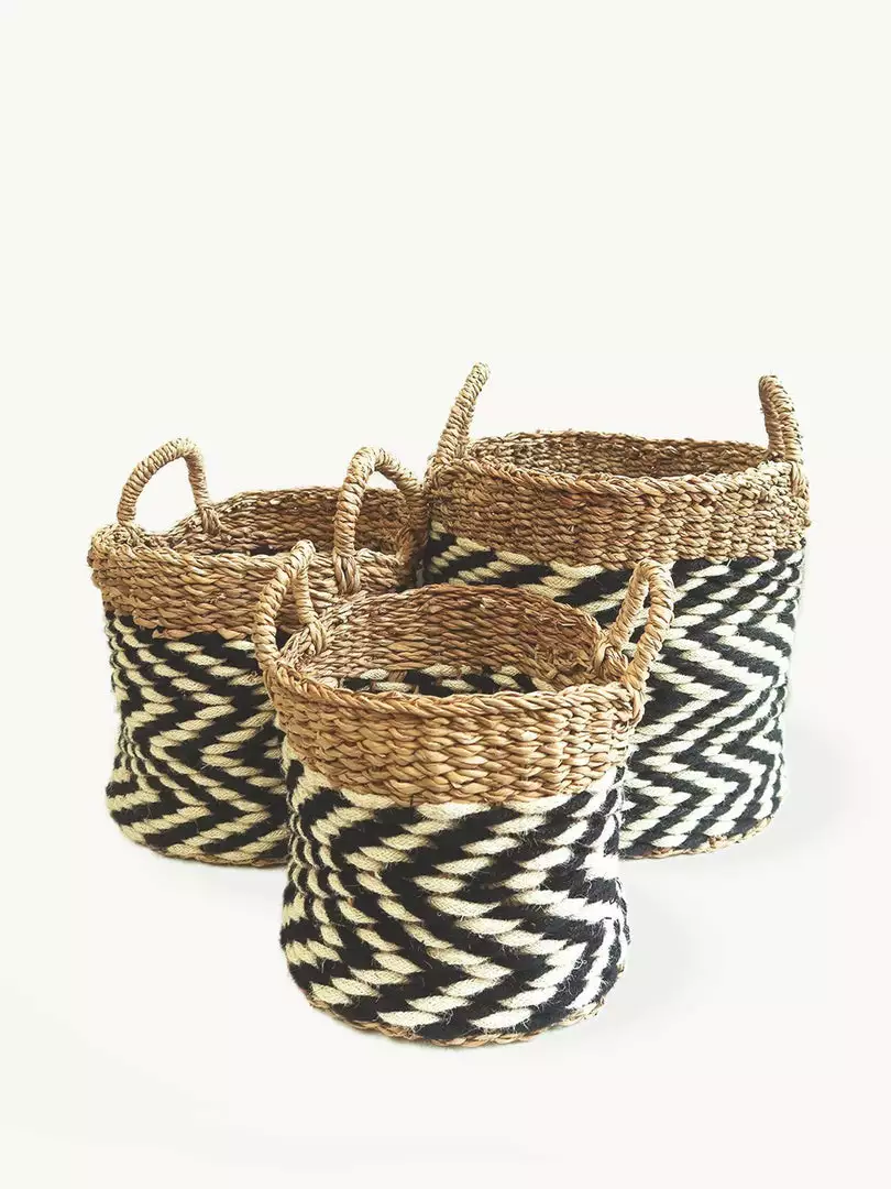 Korissa Home Goods Ula Zigzag Basket Set 1 Korissa Home Goods Ula Zigzag Basket Set