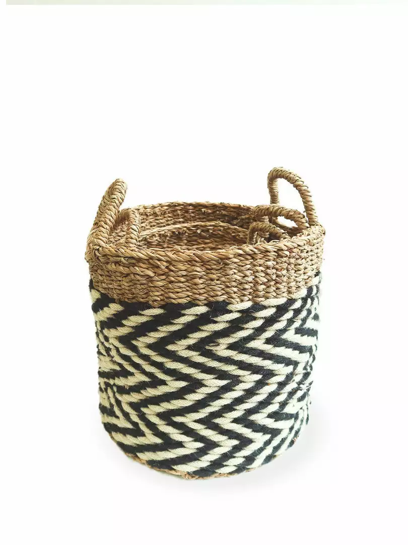 Korissa Home Goods Ula Zigzag Basket Set 4 Korissa Home Goods Ula Zigzag Basket Set