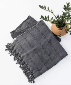 Amante Marketplace Home Goods Kurios Turkish Towel / Blanket - Charcoal