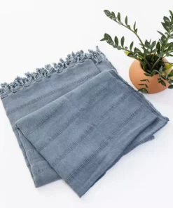 Amante Marketplace Kurios Turkish Towel / Blanket - Denim