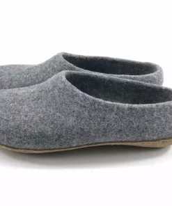 Kyrgies Men's Molded Sole High Back Wool Slippers - Gray