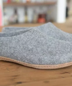 Kyrgies Men's Molded Sole High Back Wool Slippers - Gray