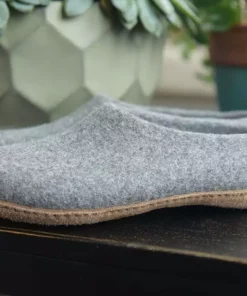 Kyrgies Men's Molded Sole High Back Wool Slippers - Gray