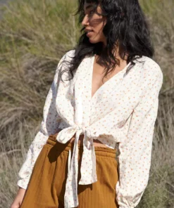 LA Relaxed New Arrivals Reversible Linen Blouse