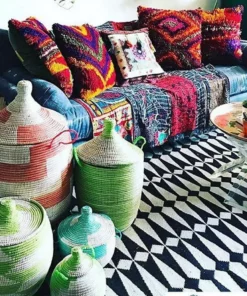 Mbare Large Patterned Hamper Basket