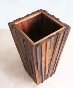 Masaya & Co. Large Hardwood Geo Planter Home Goods