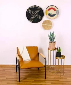 KAZI Home Goods Large Navy Sanaa Woven Wall Plate 7 KAZI Home Goods Large Navy Sanaa Woven Wall Plate