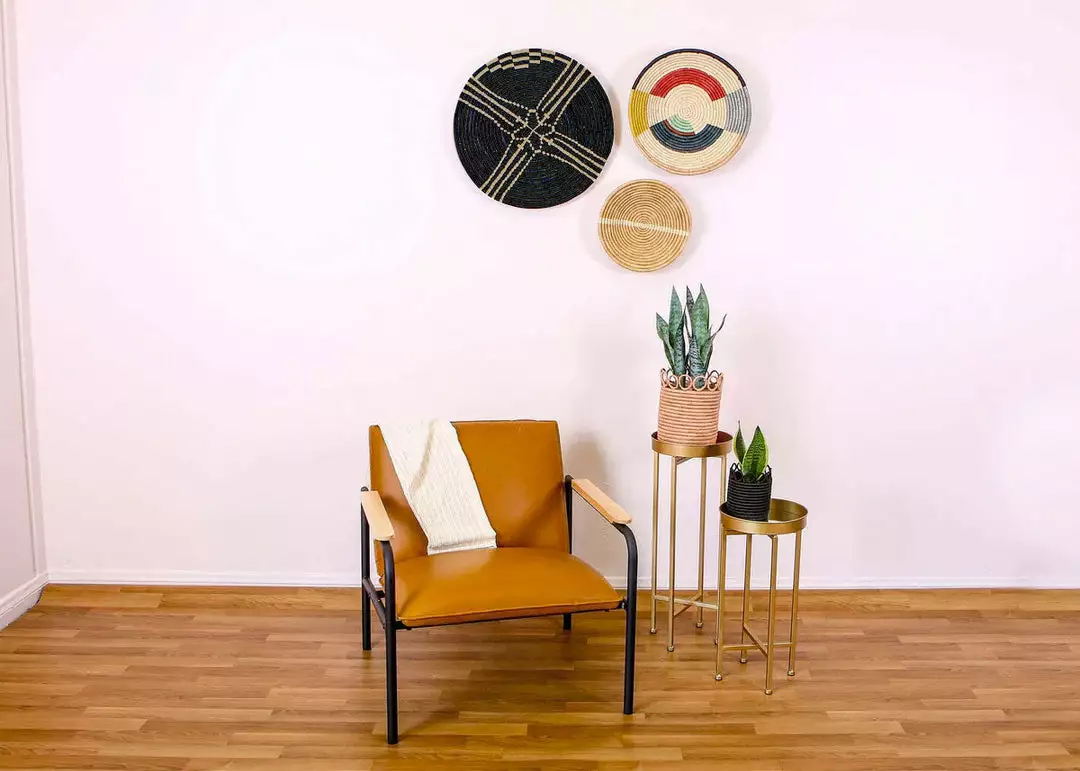 KAZI Home Goods Large Navy Sanaa Woven Wall Plate 4 KAZI Home Goods Large Navy Sanaa Woven Wall Plate