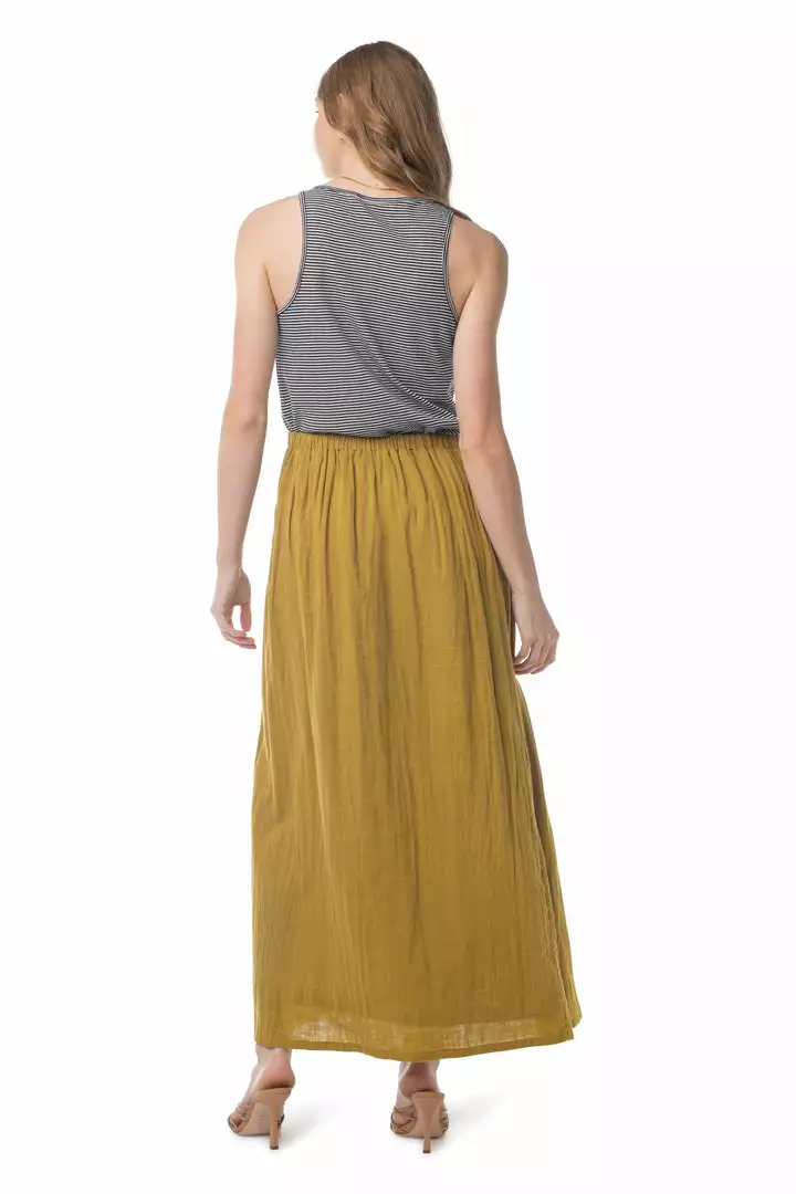 Synergy Organic Clothing Laylin Skirt - Ecru Olive 2 Synergy Organic Clothing Laylin Skirt - Ecru Olive