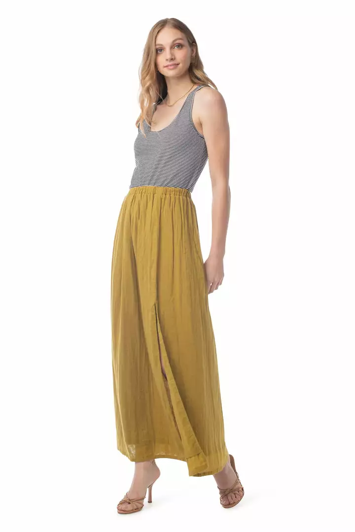Synergy Organic Clothing Laylin Skirt - Ecru Olive 3 Synergy Organic Clothing Laylin Skirt - Ecru Olive