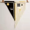 Leah Singh Black + White Wool Fringe Tapestry Home Goods