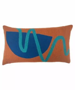 Leah Singh Blah Blah Squiggle Wool Lumbar Pillow Cover