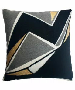 Leah Singh Handcrafted Detroit Wool Throw Pillow Cover - Black